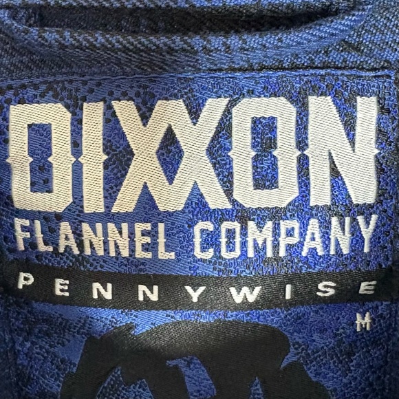 Dixxon Pennywise Flannel Shirt Women’s Medium Blue Black Plaid Pearl Snap Button - Picture 4 of 9